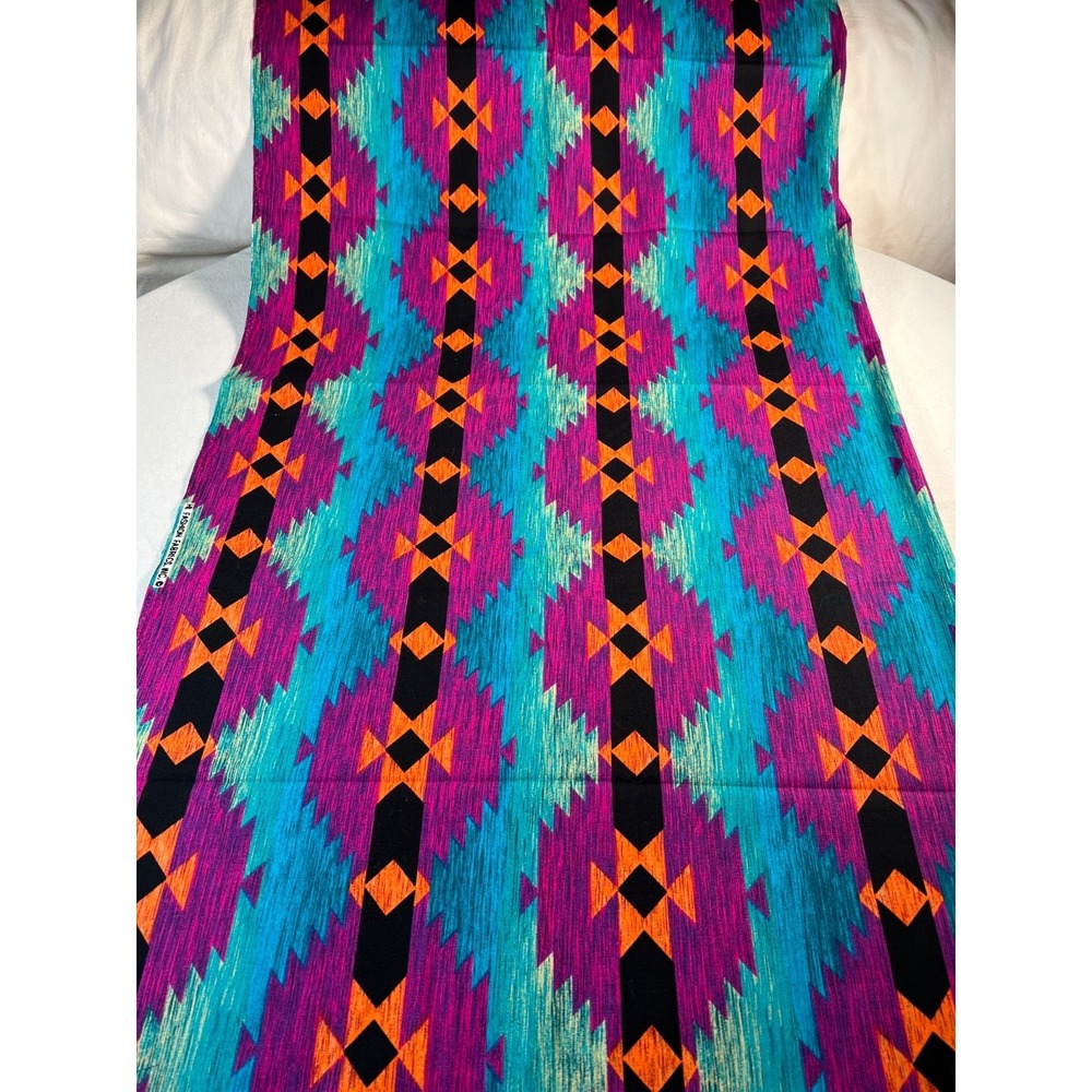 Fabric Vintage Bright Turkish Kilim Pattern For Hi Fashion Fabrics 52" L x 44" W